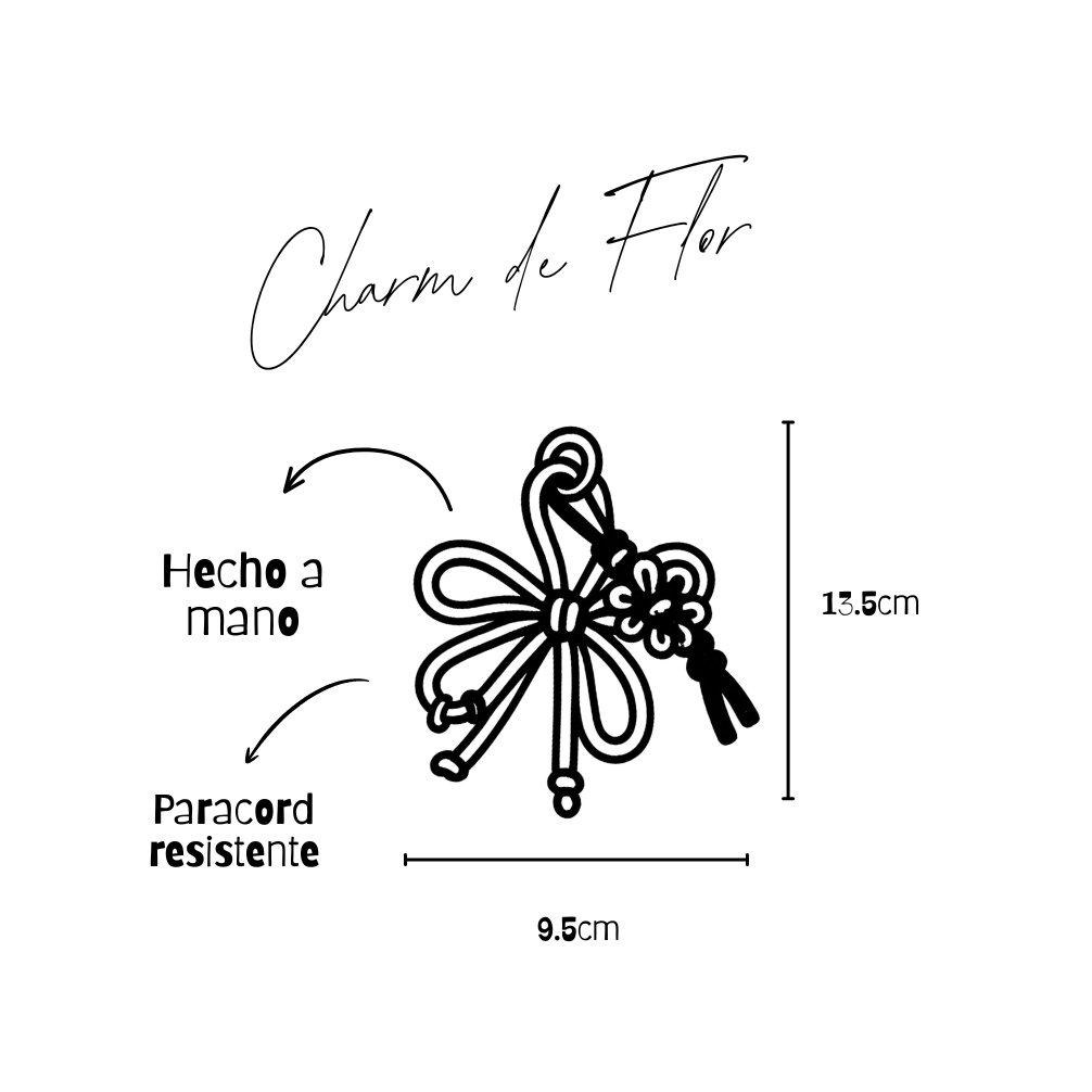 Charm de Flor - Azul & Negro